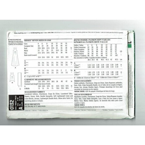 New Look Sewing Pattern 0132 6102 Misses Top Dress Scarf Size 4 to 16 - Picture 2 of 2